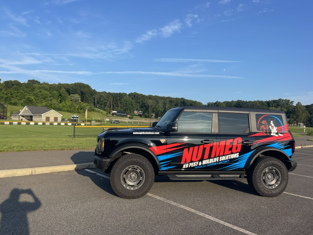 Nutmeg K9 service vehicle in a Connecticut field