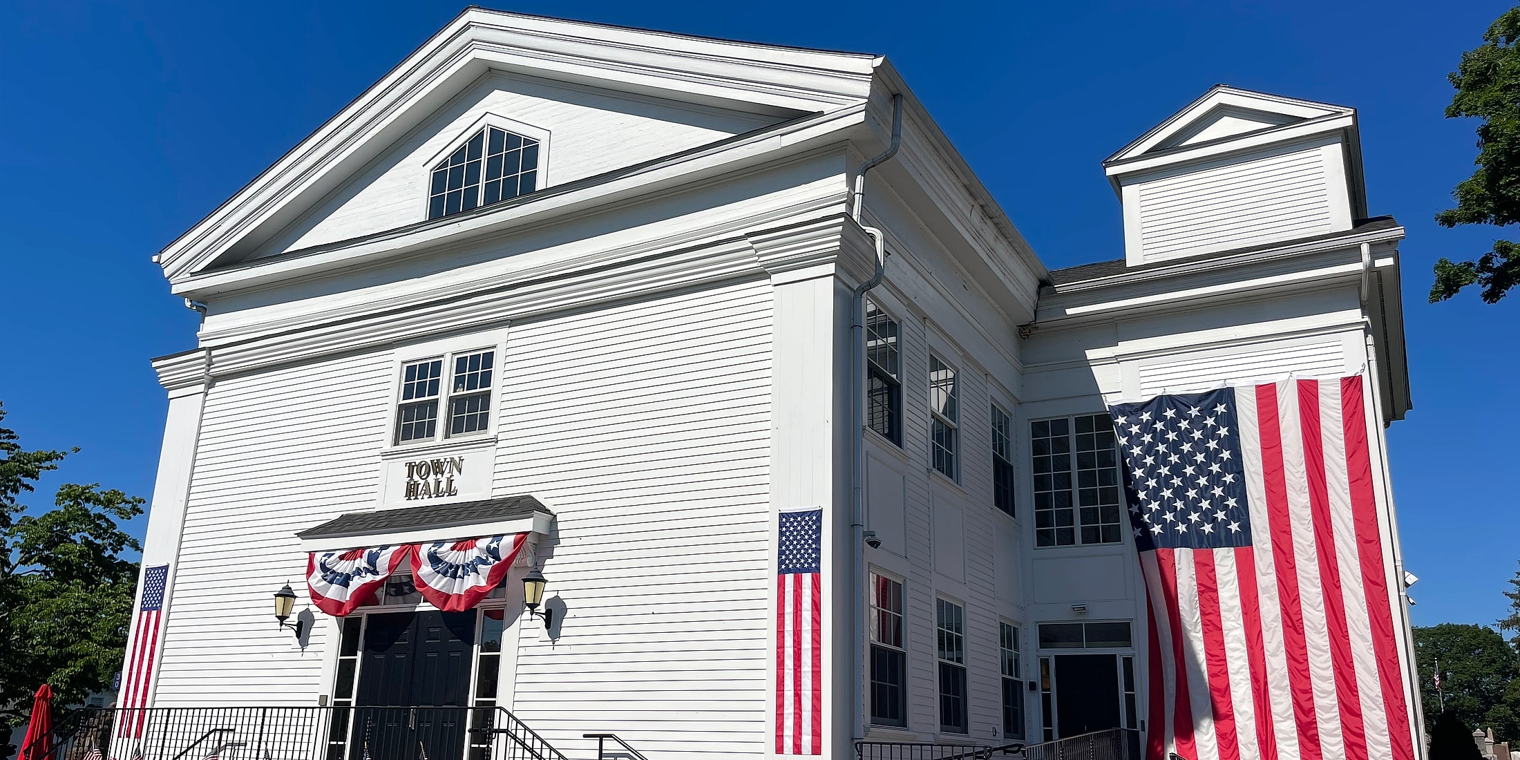 Durham Town Hall on Main Street in Durham, Connecticut