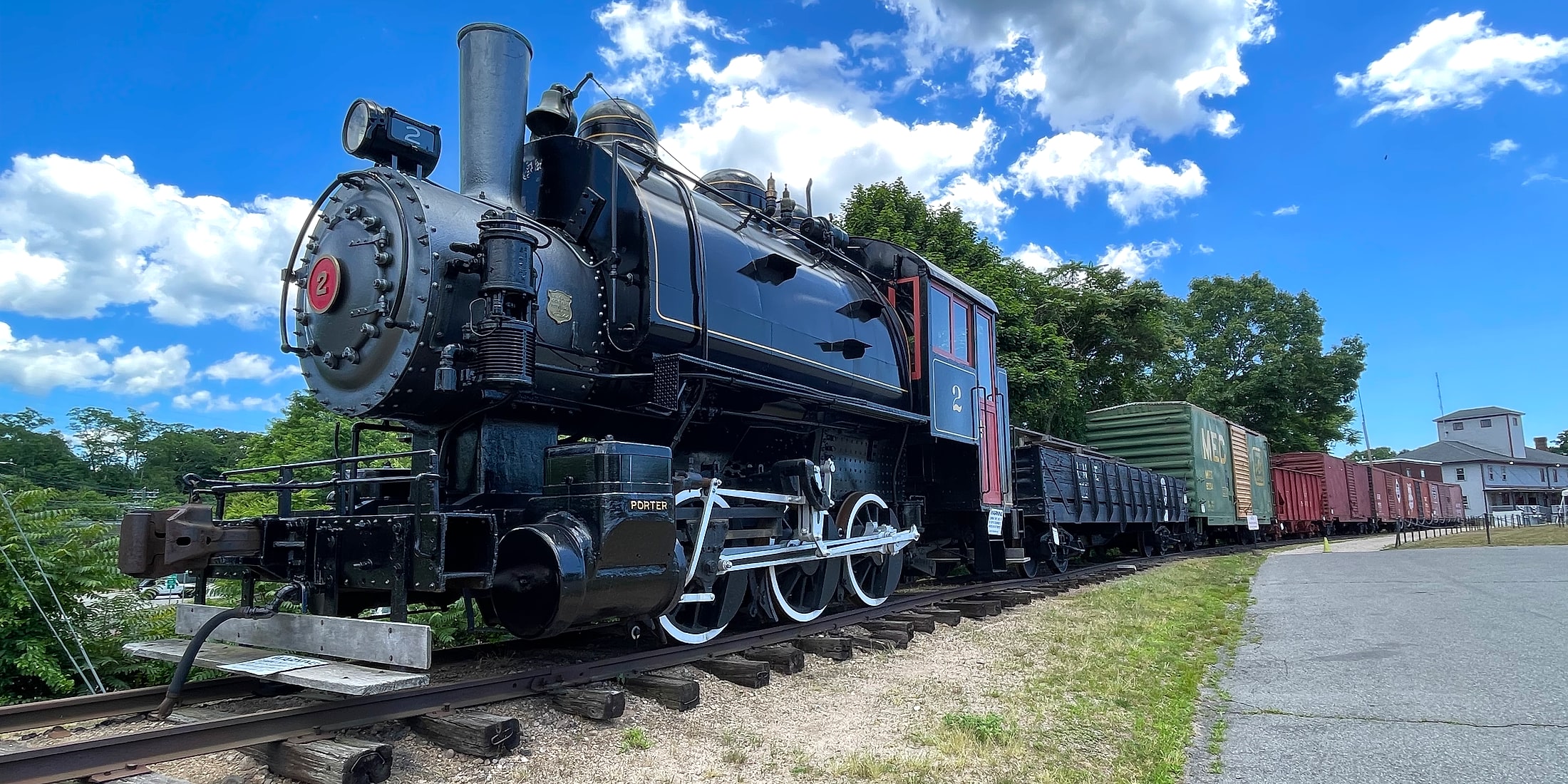 Historic locomotive at the Essex Steam Train in Essex, Connecticut